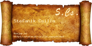 Stefanik Csilla névjegykártya